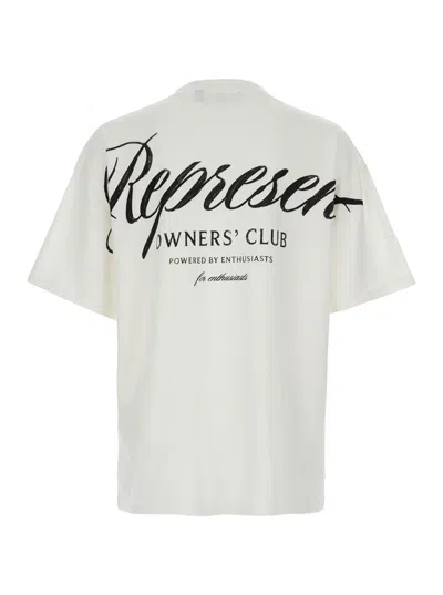 Represent Cotton Owners Club Script T-shirt In White