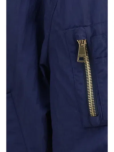 Balmain Logo-embroidered Recycled Polyamide Bomber Jacket In Blue