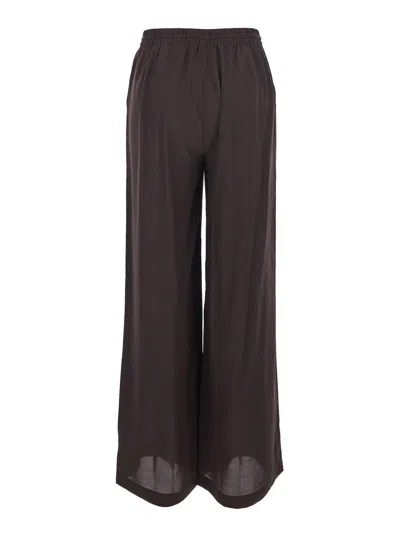P.a.r.o.s.h . Silk Drawstring Trousers In Brown