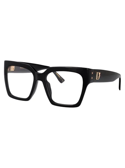 Dsquared2 Black Acetate Eyeglasses In Black