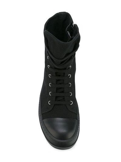 Shop Rick Owens Drkshdw Lace-up Sneakers - Black