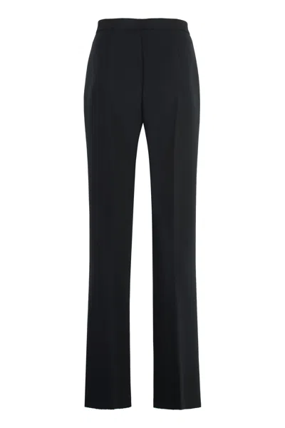 Msgm Crêpe Flared Trousers In Black