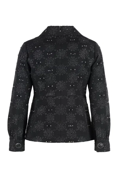 Marc Jacobs Embroidered Eyelet Jacket In Black