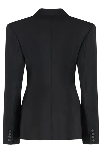 Mugler Single-breasted Viscose Blend Blazer In Black