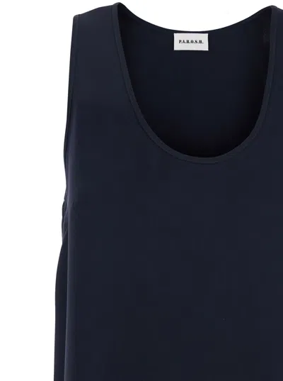 P.a.r.o.s.h . Lightweight Tech Polyester Tank Top In Blue