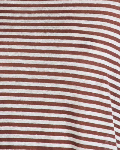 Peuterey Linen-viscose Blend Striped T-shirt In Multi
