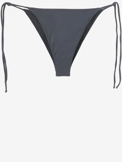 Mc2 Saint Barth Logo-print Adjustable Drawstring Bikini Bottom In Gray