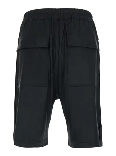 Rick Owens Drawstring Drop-crotch Shorts In Black