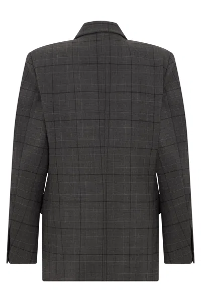 Coperni Double Breasted Blazer Virgin Wool Blend In Gray