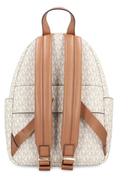 Michael Michael Kors Logo-print Jacquard Backpack In Beige