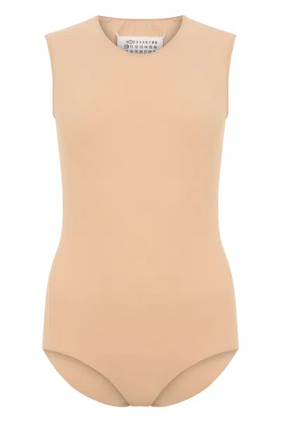 Maison Margiela Elastic Polyamide Bodysuit In Neutral