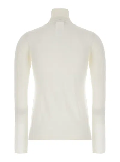 Max Mara Virgin Wool Turtleneck Sweater In White