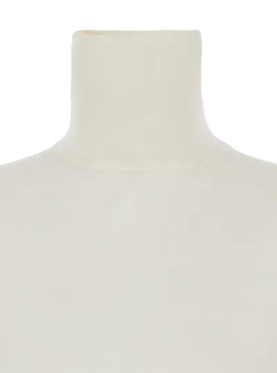 Max Mara Virgin Wool Turtleneck Sweater In White