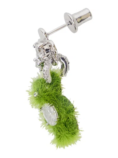 Yvmin Grass Flower Bear Stud Earrings In Multi