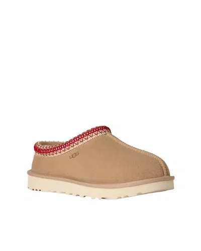 Ugg Tasman Suede Slippers With Shearling Lining In Beige