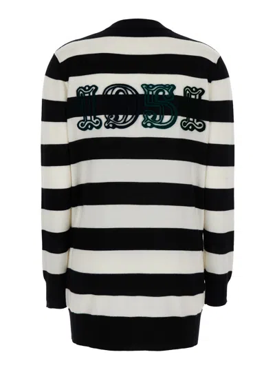 Max Mara Striped Virgin Wool Cardigan In Multi