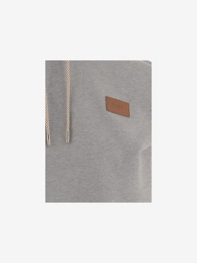 Fendi Hooded Sleeveless Top Drawstring Hem In Gray