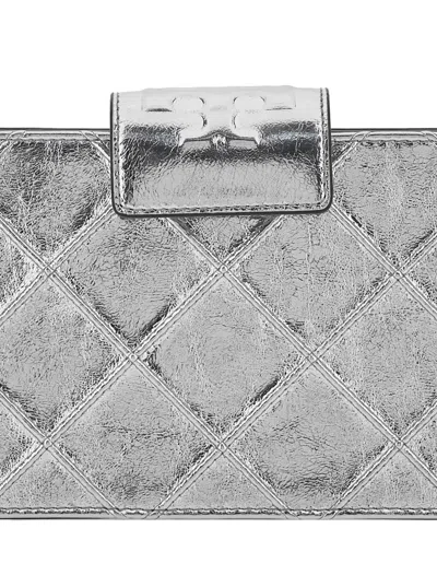 Tory Burch Fleming Mini Shoulder Bag In Silver