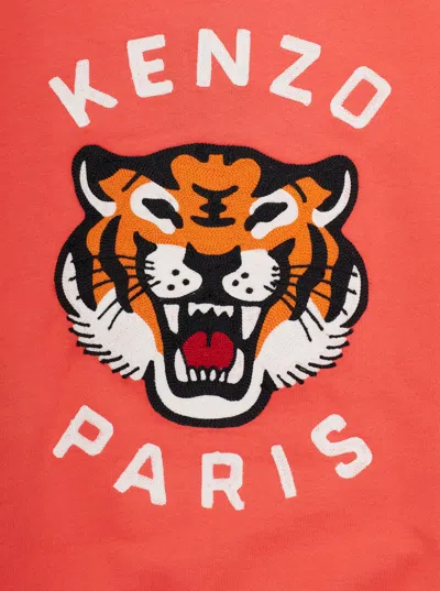 Kenzo Fleece Tiger In Orange