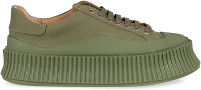 Jil Sander Canvas Platform Sneaker In Green