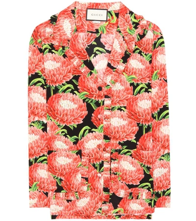 Gucci Aster Flower-print Pajama Top, Multi In Multicoloured