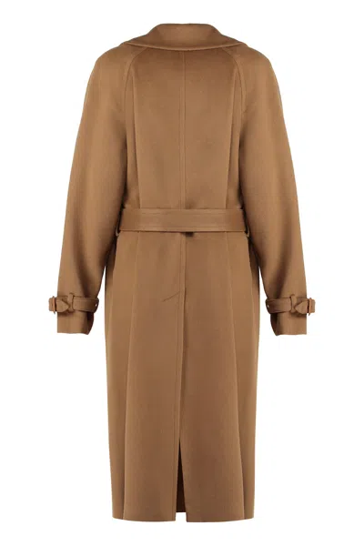 Celine Women Wool Single-breasted Coat In Brown
