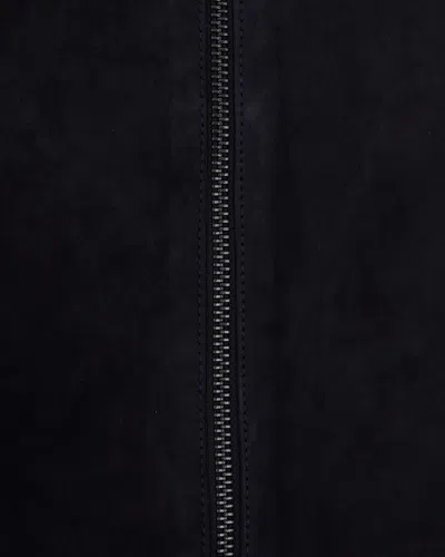 Weekend Max Mara Suede Goat Leather Jacket In Blue