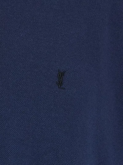 Saint Laurent Cassandre Oversized T-shirt In Blue