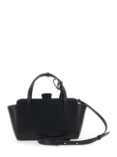 Hidesins Structured Leather Top Handle Bag In Black