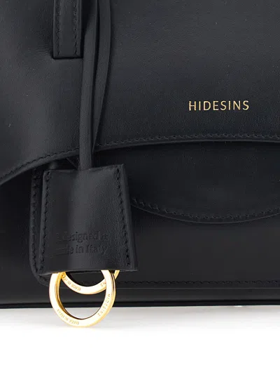 Hidesins Structured Leather Top Handle Bag In Black