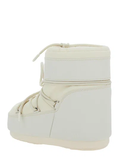Moon Boot Padded Tech Fabric Snow Boot In White