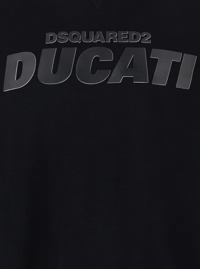 Dsquared2 Logo-embossed Ducati Collaboration Sweatshirt In Black