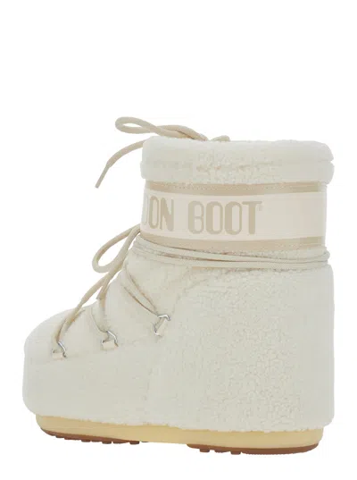 Moon Boot Shearling-effect Logo-print Snow Boots In White