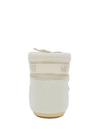 Moon Boot Shearling-effect Logo-print Snow Boots In White