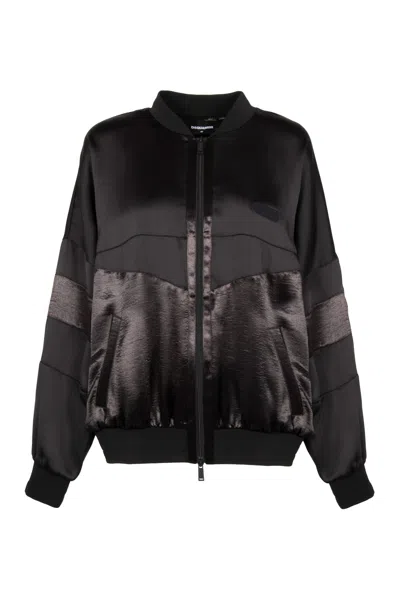 Dsquared2 Techno Fabric Colourblock Jacket In Black