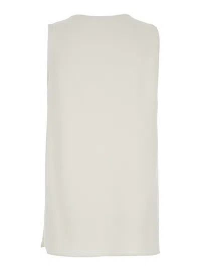 P.a.r.o.s.h . Sleeveless Round Neck Tank Top In White