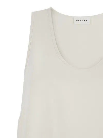 P.a.r.o.s.h . Sleeveless Round Neck Tank Top In White