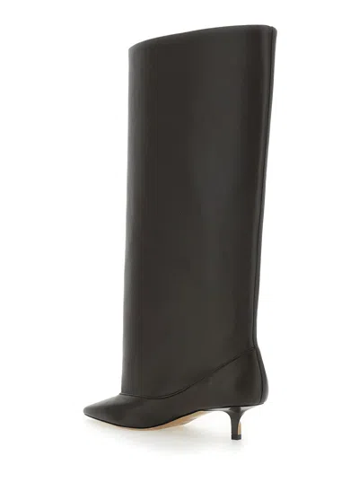 Jacquemus Pointed Toe Leather Boot In Brown