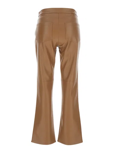 S Max Mara ' Flared Ecoleather Trousers In Brown