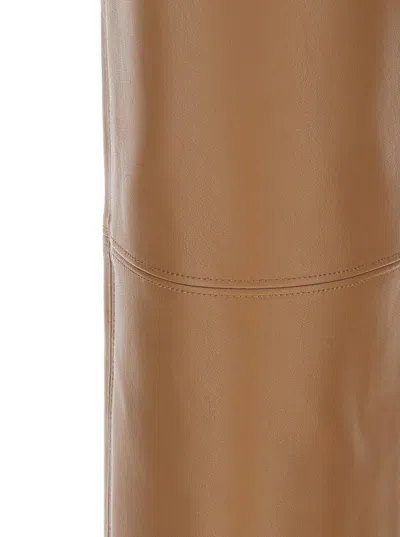 S Max Mara ' Flared Ecoleather Trousers In Brown