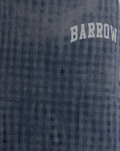 Barrow Chambray Unisex Shorts Checkered Pattern Pockets In Blue
