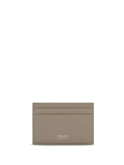 Ferragamo Card Case In Gray