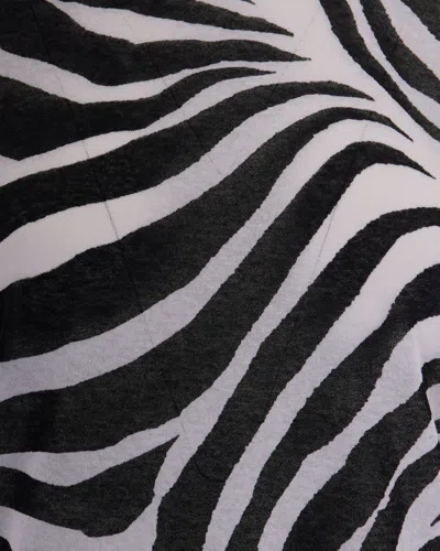Max Mara White Animal Print Crew Neck Top In White
