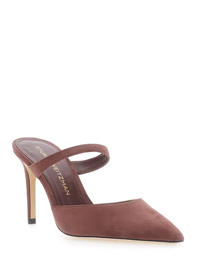 Stuart Weitzman Pointed-toe Mule In Brown