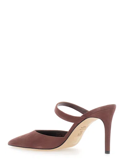 Stuart Weitzman Pointed-toe Mule In Brown