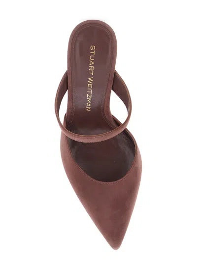 Stuart Weitzman Pointed-toe Mule In Brown