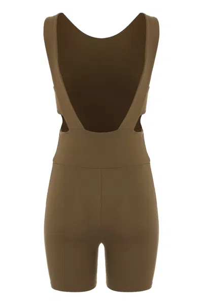 Live The Process Technical Fabric Jumpsuit For Every Silhouette In Brown