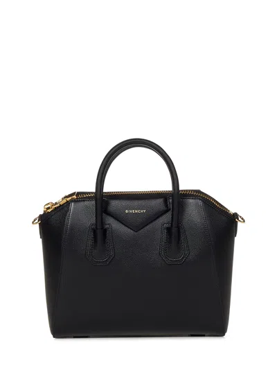 Givenchy Structured Leather Top Handle Bag In Black