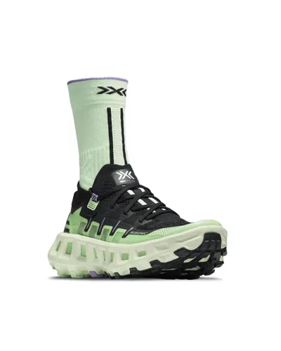 X-bionic High-performance White And Black Sneakers With Speedframe Pro Construction In Green