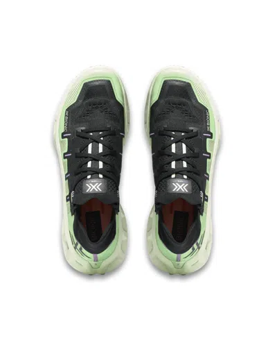 X-bionic High-performance White And Black Sneakers With Speedframe Pro Construction In Green